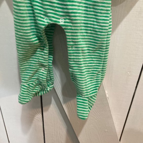 Mudpie Christmas striped green red truck pajamas 0-6 months - Picture 3 of 11